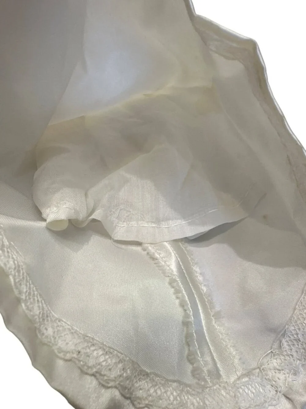 Vintage Barbie Fashion Doll Wedding Dress Satin Long Trim Imperfect